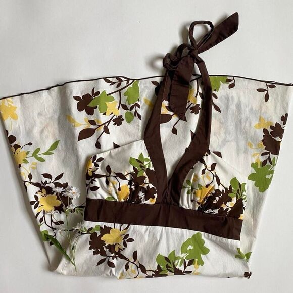 Y2K white floral halter dress - Picture 1 of 8